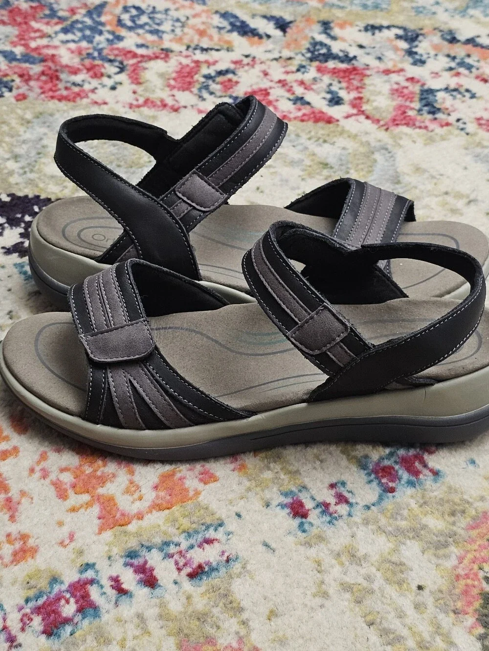 Orthofeet Paloma 937 Womens Sandals 10 D WIDE Hook & Loop Strappy Beach